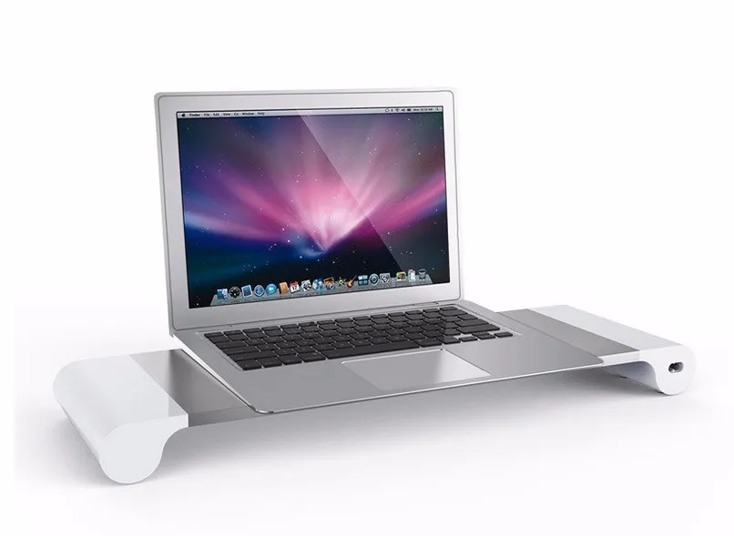 Премиум алюминиевый ноутбук монитор стенд с 4 портами USB 3,0 для Macbook ноутбук с системой Windows PC