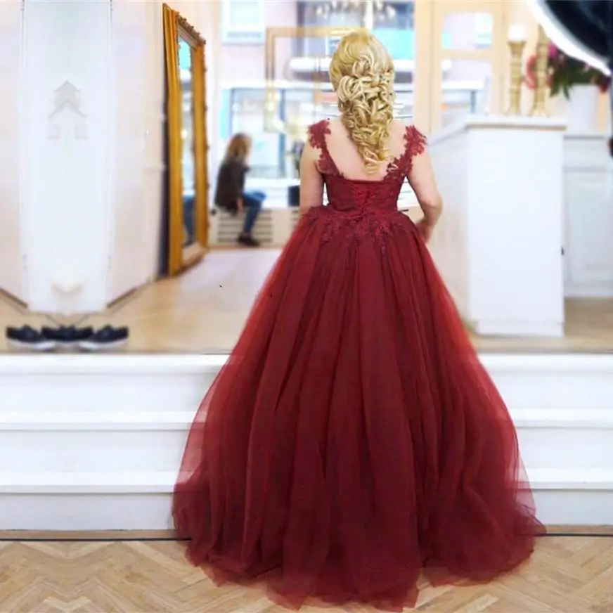 

Burgundy Muslim Evening Dresses Mermaid Tulle Lace Formal Islamic Dubai Saudi Arabic Long Elegant Evening Gown Prom