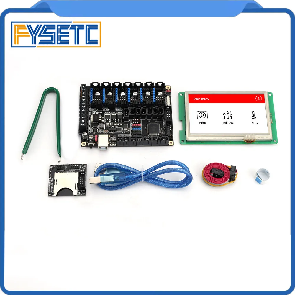 FYSETC F6 V1.3 все-в-одном материнская плата с 4," сенсорным экраном и sd-кардридером для летающих проводов SPI TMC2130 или UART TMC2208