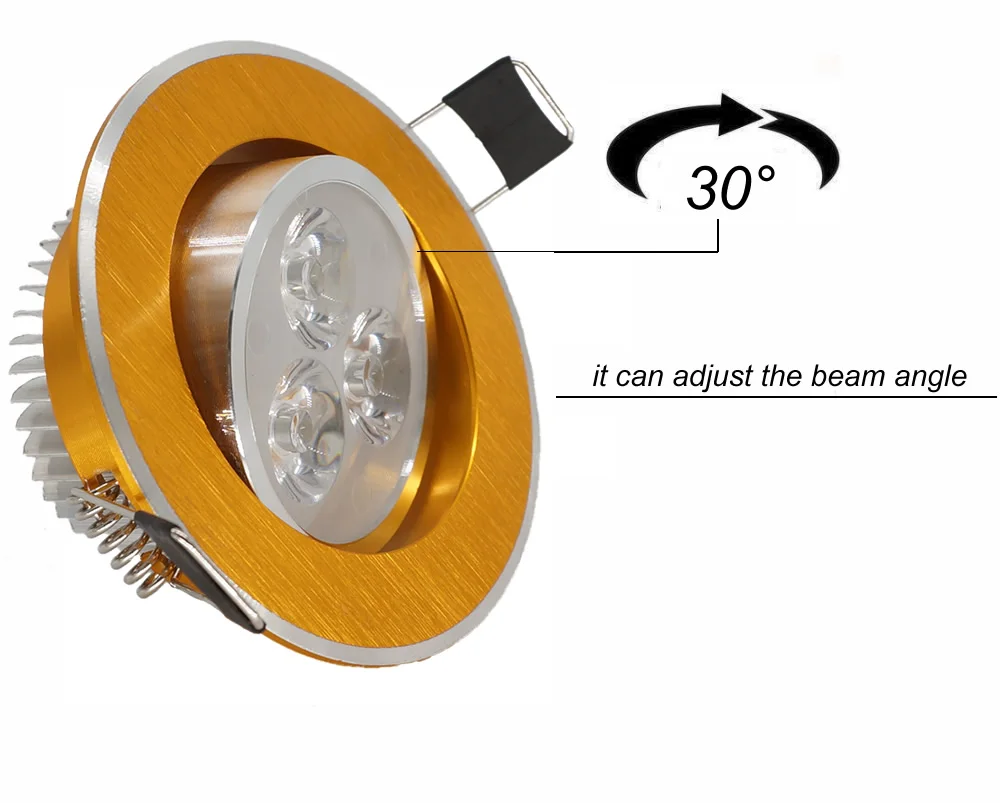 Золотой корпус светодиодные потолочные светильники с регулируемой яркостью 3 Вт