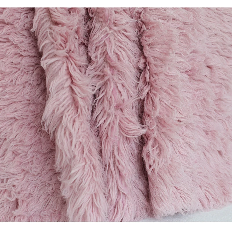 Pink Photogarphy Blanket Soft Thick Shaggy Rug Posing Wool Blanket Flokati Beanbag Cover Newborn Backdrops Photography Props