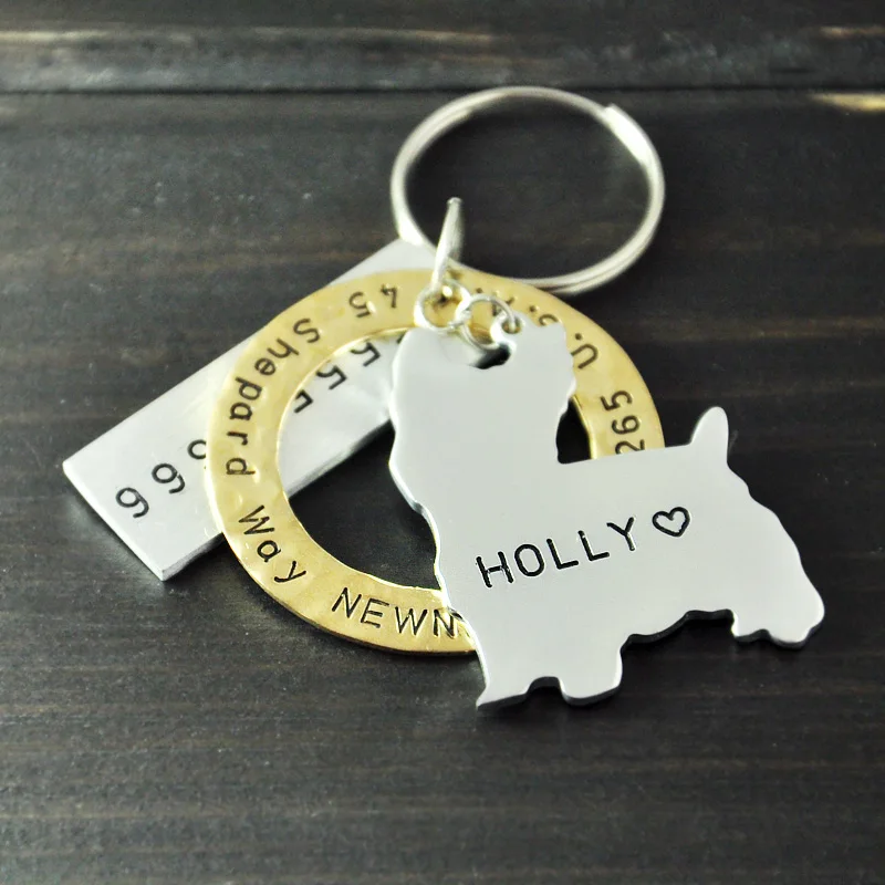 Бирка для собак йоркширского терьера Персонализированная бирка