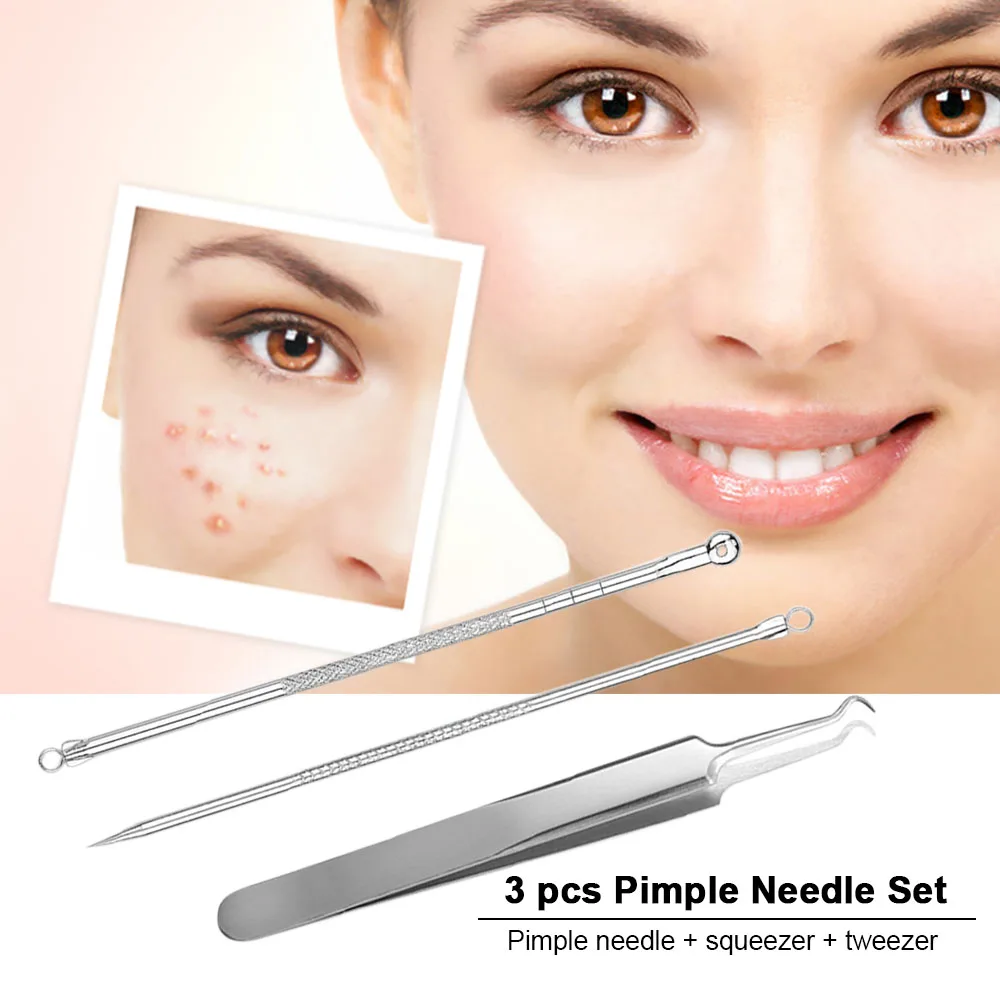 3 палочки для акне набор игл двойная головка сжимаемое кольцо изогнутый зажим рта
