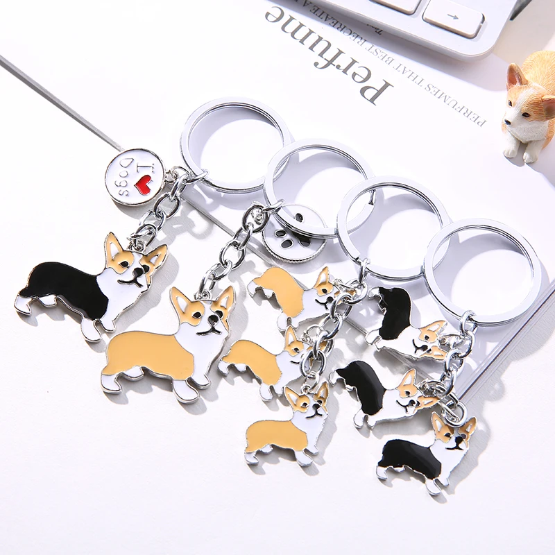 NEW Cute Welsh Corgi Dog Key Chain For Women Handbag Pendant Keychain Key Ring Man Car Key Holder Charm Jewelry I LOVE DOG GIFTS images - 6