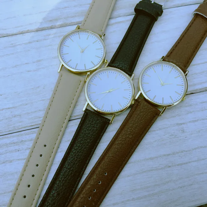 Часы с кожаным ремешком женские кварцевые часы розового цвета 6 видов цветов 2015 |