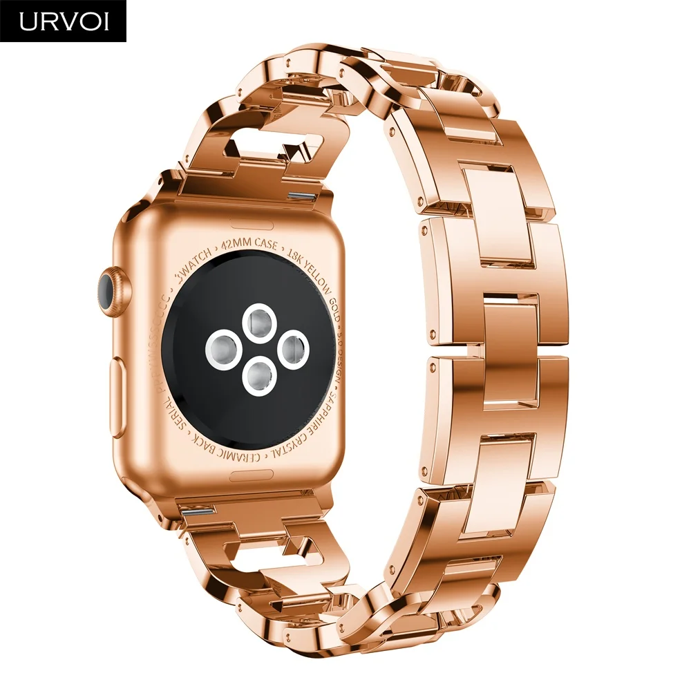 URVOI link браслет для Apple Watch series 6 SE 5 4321 D ремешок из нержавеющей стали iWatch модный на