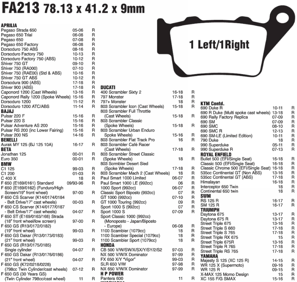 Задние тормозные колодки для Pegaso 650 Shiver 750 BMW C1 F650 ST CS GS G 310 G650GS F750 F800 GT R F850 S1000RR HP4 Monster