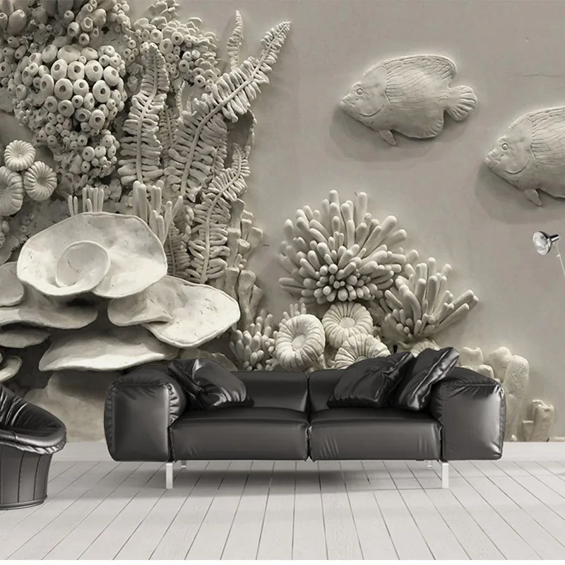 Домашний декор серые рельефные фотообои настенная бумага с 3D рисунком