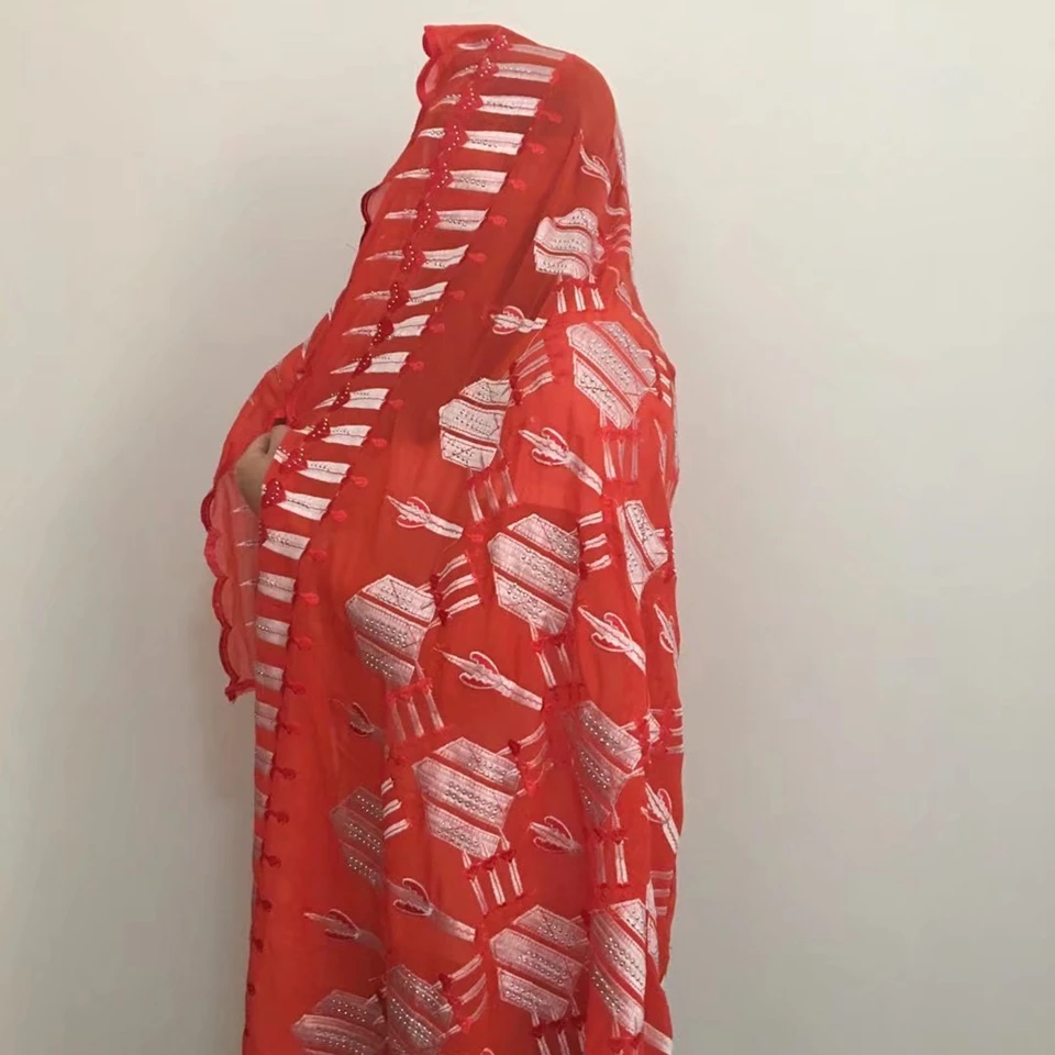 Новый дизайн Африканский шарф ткань с камнями 1*2 м французская сетка