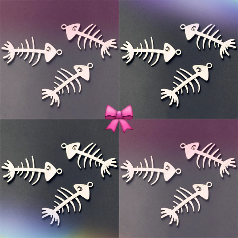 WKOUD подвеска в форме рыбы с изображением животного скелета браслеты подвесками