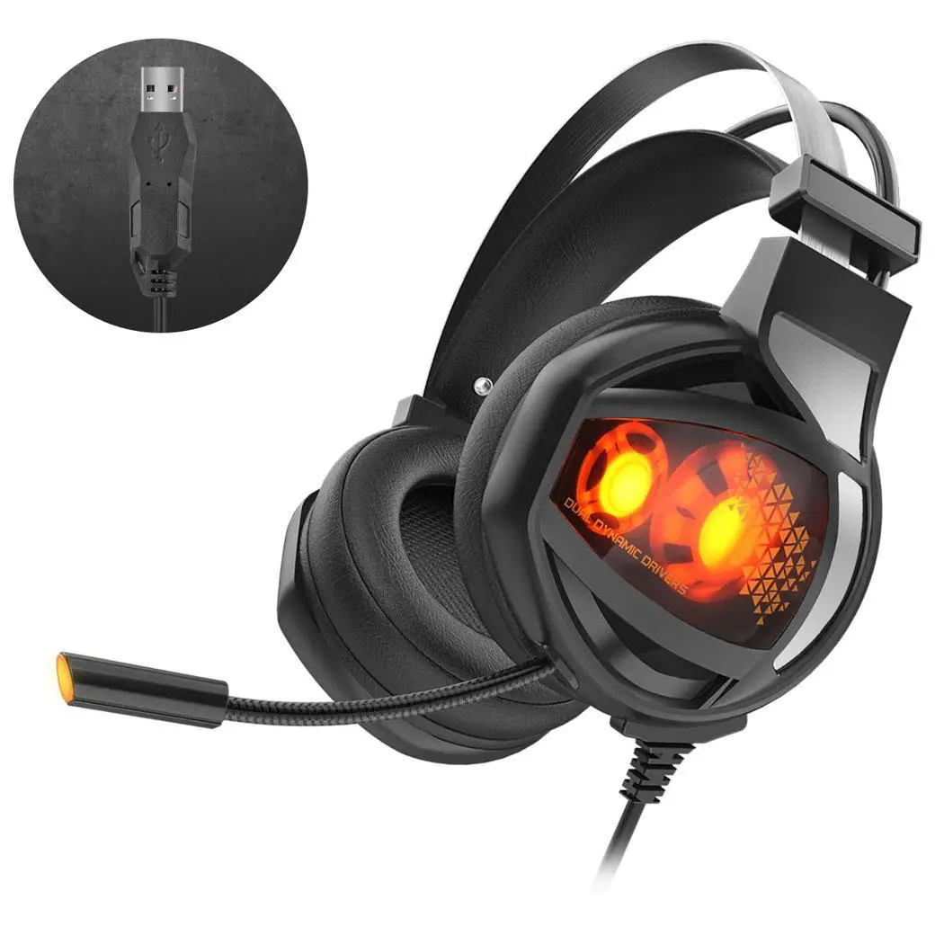 Повязка на голову игровой стерео HiFi гарнитура наушники с микрофоном складной