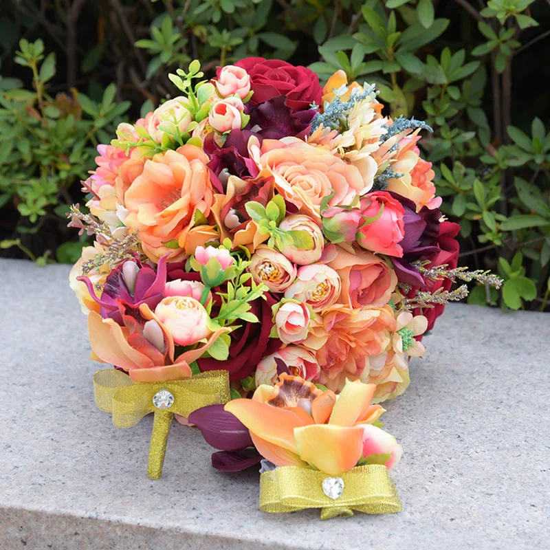 Два размера Свадебный букет высокого качества Роза для подружки невесты