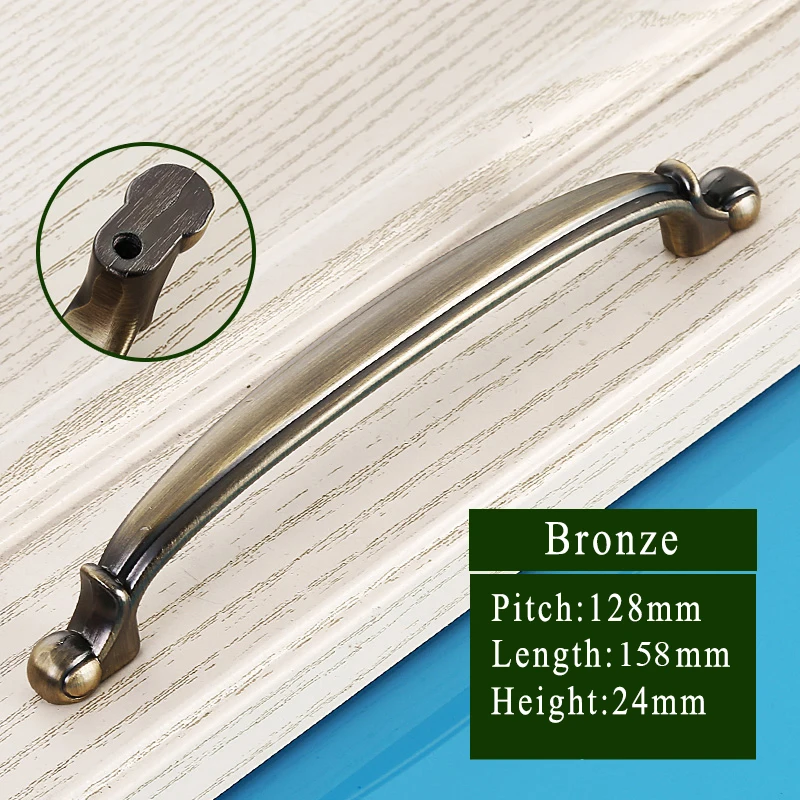 Pitch 128mm Античная Дверные ручки для Мебель Кухня Кабинета ручек Винтаж ящика тянет ручку двери гардероб ручкой - Цвет: Pitch 128mm