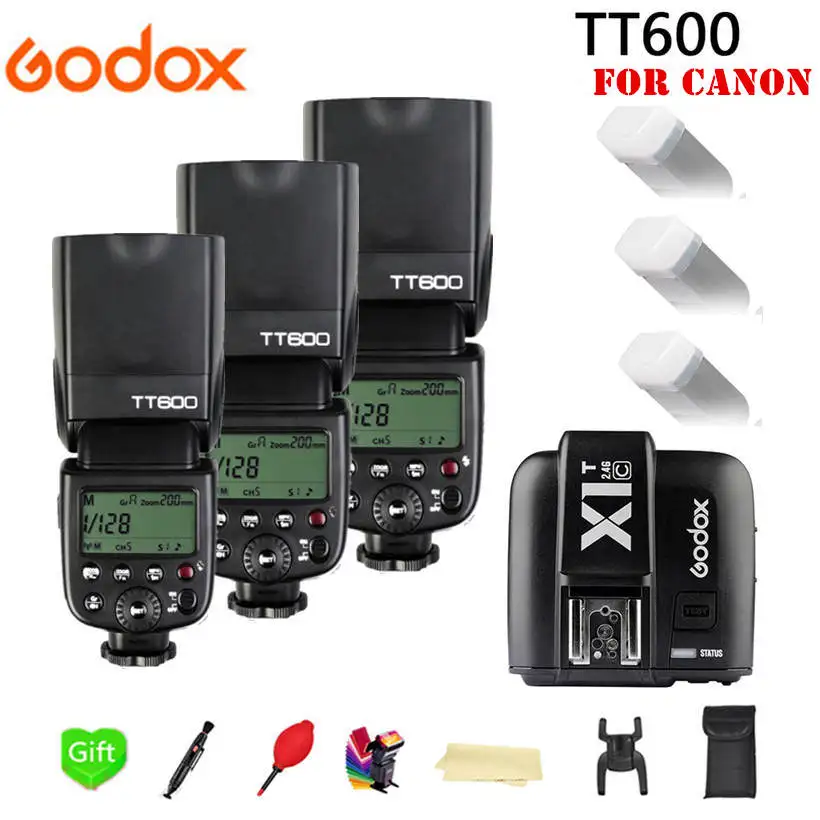 Белый Godox TT600 TT600S 2,4G Беспроводная TL HSS 1/8000s вспышка+ X1T-C 2,4G беспроводной ttl триггер для камеры Canon - Цвет: Белый