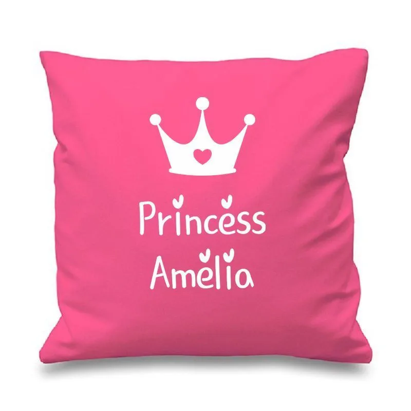 

Персонализированная розовая корона для принцессы наволочка под заказ с именем чехол для подушки персонализированные подарки для девочек д...