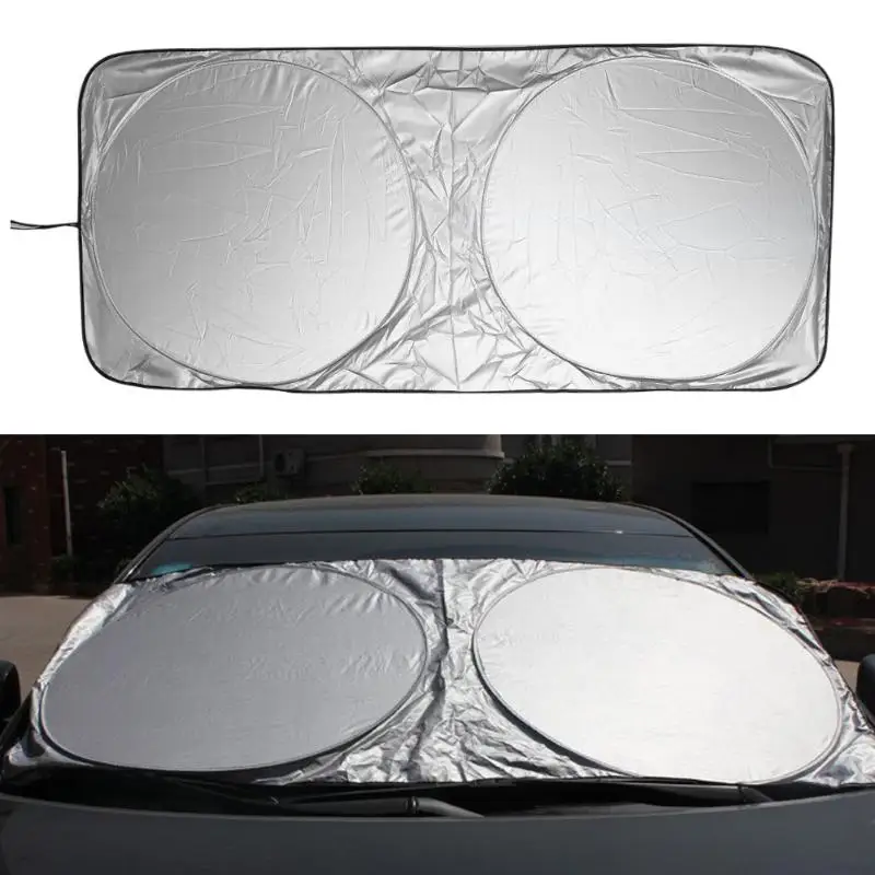 Автомобильный солнцезащитный козырек VODOOL x 70 см на лобовое стекло переднее - Фото №1