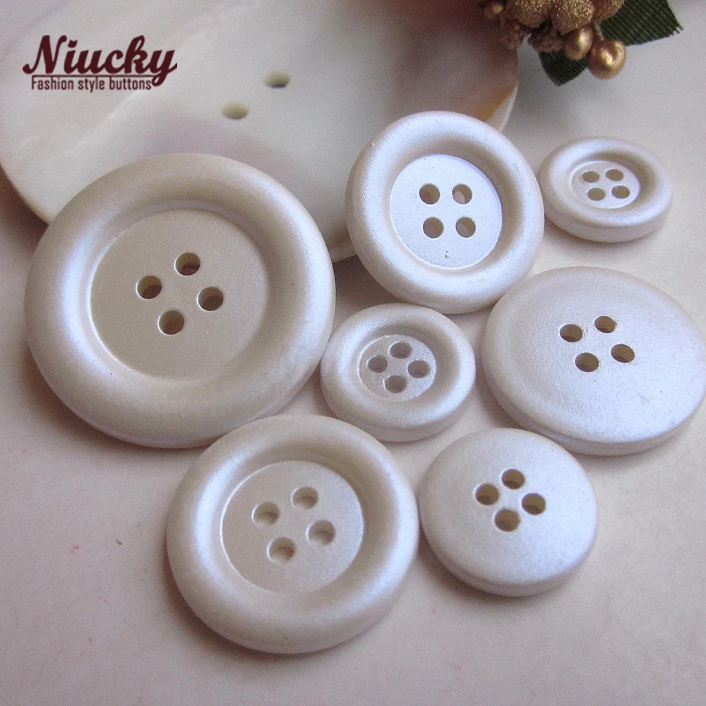 Niucky 15mm /22mm/ 31mm 4 boles Magic Blue Pearl Button for Decoration Craft Wedding Bag Shoes Hairpin Brooch Making P0201-017Pb