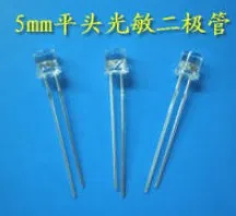 

10pcs/lot 5mm photodiode flat head receiving tube F5 photosensitive receiving diode transparent 1K=120 yuan