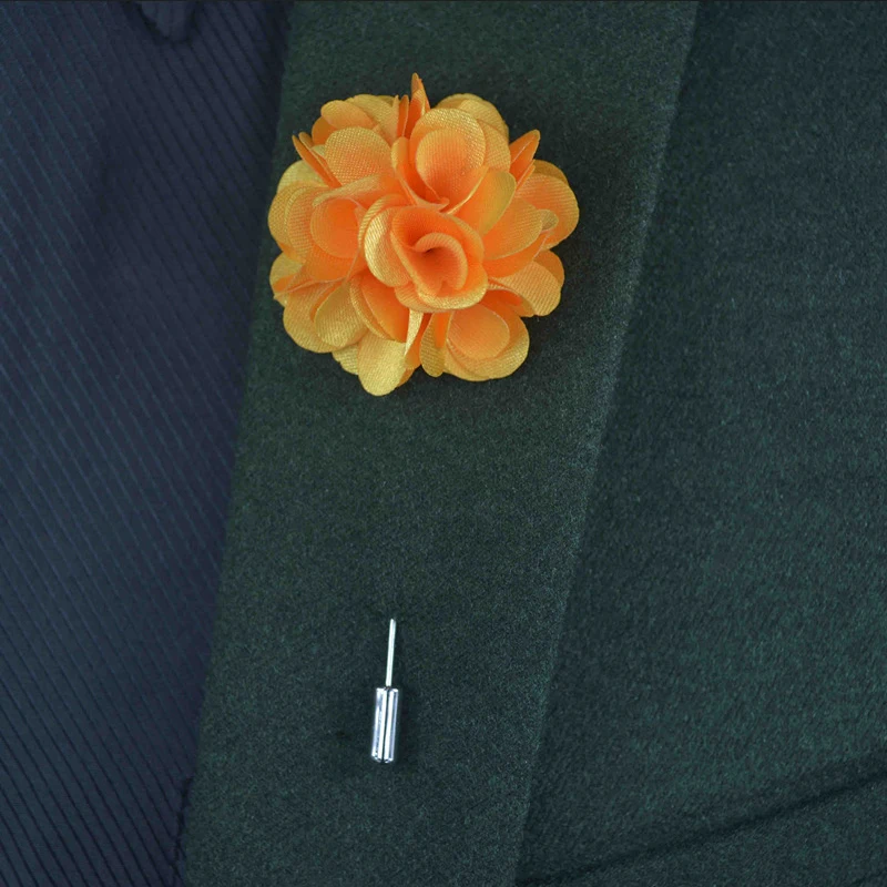 Мужская брошка Mdiger цветная с цветочным принтом и отложным воротником для костюма
