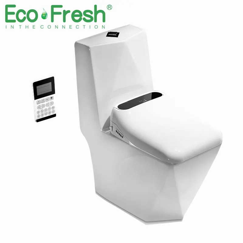 Ecofresh квадратное умное сиденье для унитаза, сиденье для унитаза, биде, электрическое покрытие для биде, тепловое сиденье, светодиодный светильник, интеллектуальное покрытие для унитаза, авто