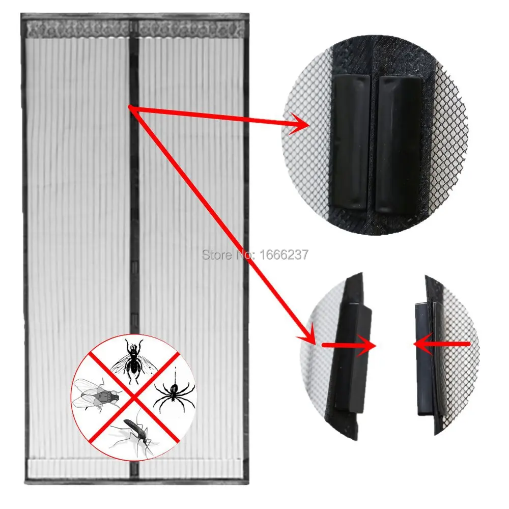 Размеры 100*210 см Сетки от комаров двери Экран окна Шторы Fly сетки насекомых Комаров