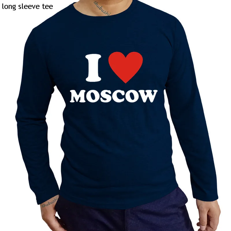 Новое поступление I love Moscow shubuzhi мужчин О образным вырезом Длинные рукава Весна и