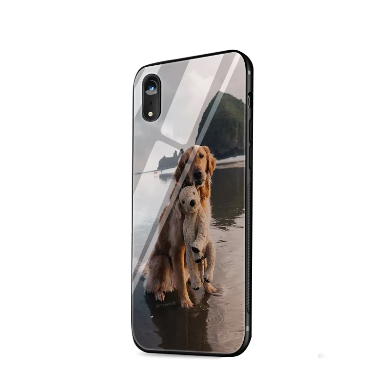 Чехол из закаленного стекла Desxz Dog golden retriever для iPhone 6 6S 7 8 Plus X XS Max XR 5 5S SE |