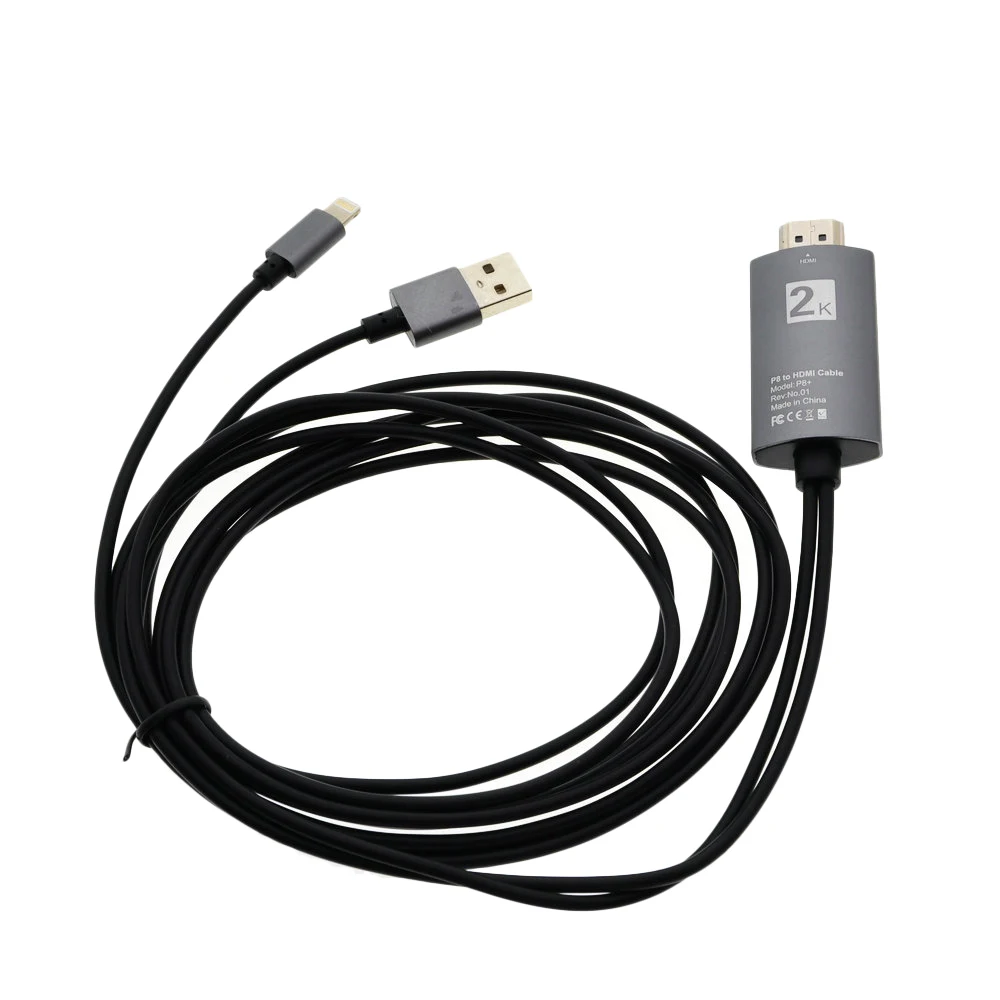 MHL кабель для iphone проектора/ТВ 2 м HDMI 1080P HD ТВ адаптер X|Кабели HDMI| |