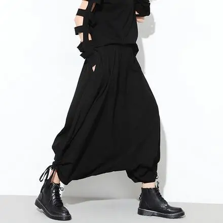 Хип хоп хиппи бохо хлопковые винтажные мешковатые брюки с карманами в стиле