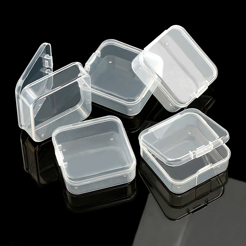 5.5x5.5x2.1cm square Plastic Storage Box Jewelry Container Transparent Square Box Case Container for Jewelry Beads Earrings