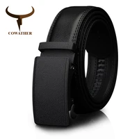 cowather mens belt automatic ratchet buckle with cow genuine leather belts for men luxury brand male strap 110 130cm length
