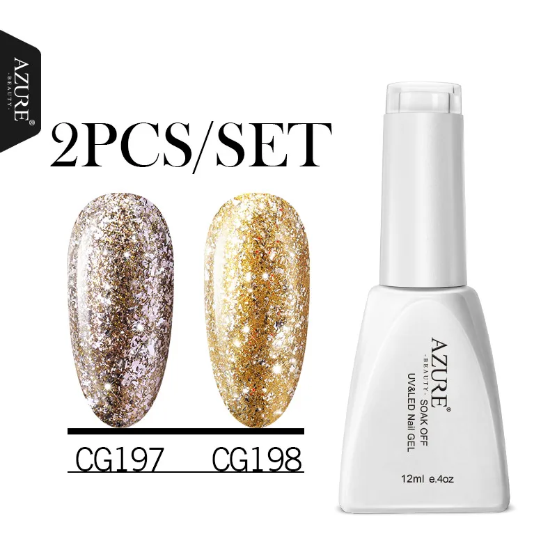 2pcs a set(1) Небесно-Голубой Красота голографический Блеск УФ-гель для ногтей Platinum маникюрный набор Био-Гели Soak Off УФ Гель-лак супер блестящие, для дизайна ногтей Лаки - Цвет: 2pcs a set(1)