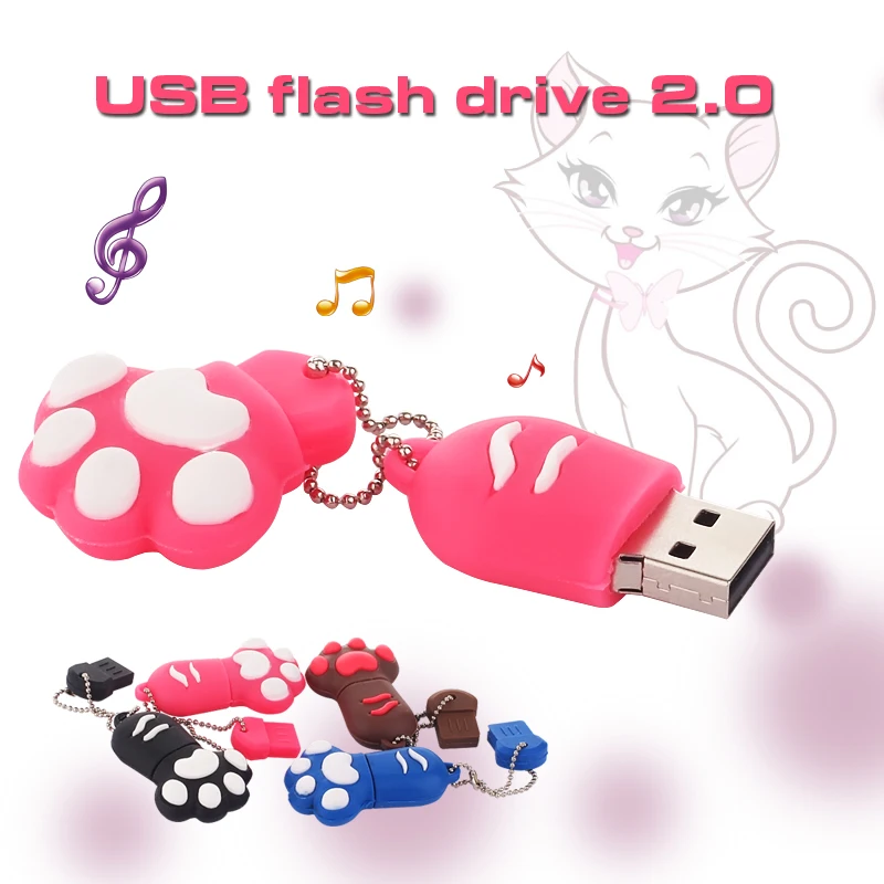 Милая Флешка USB В Виде Кошачьей Лапки Флешки На 32гб 16гб 8гб 4гб флешки