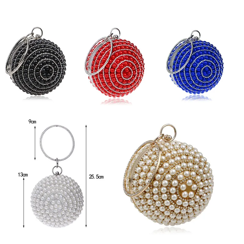 Женский бальный круглый жесткий чехол Вечерний Клатч Свадебный Кошелек Браслет