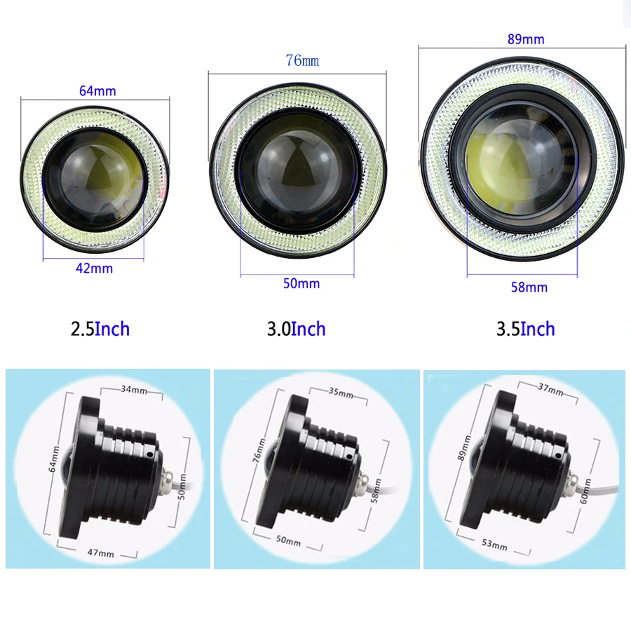Дневные Противотуманные фары глаза ангела 2 шт. дневные ходовые огни 5 дюйма/3
