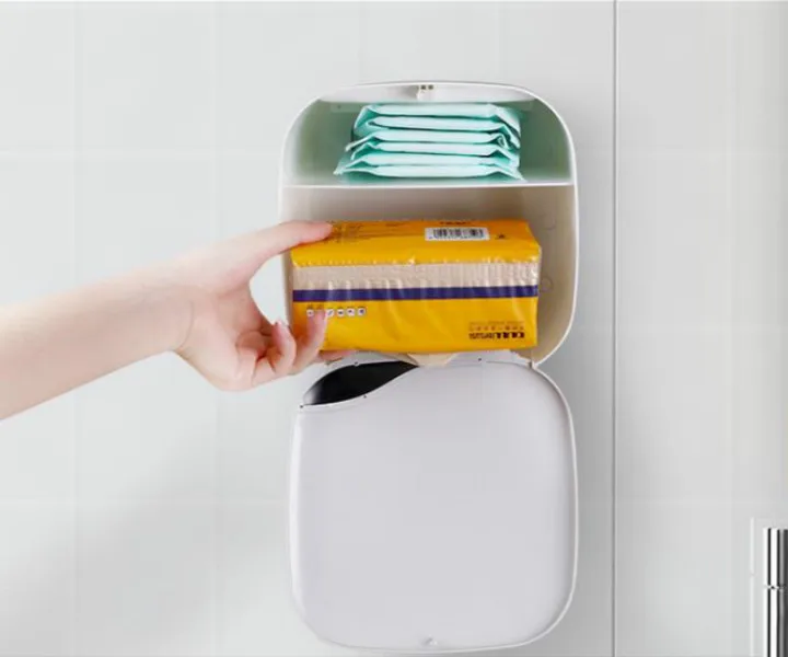 Многофункциональный Tissue Box Ванная комната для хранения аксессуаров Туалет Бумага держатель Roll