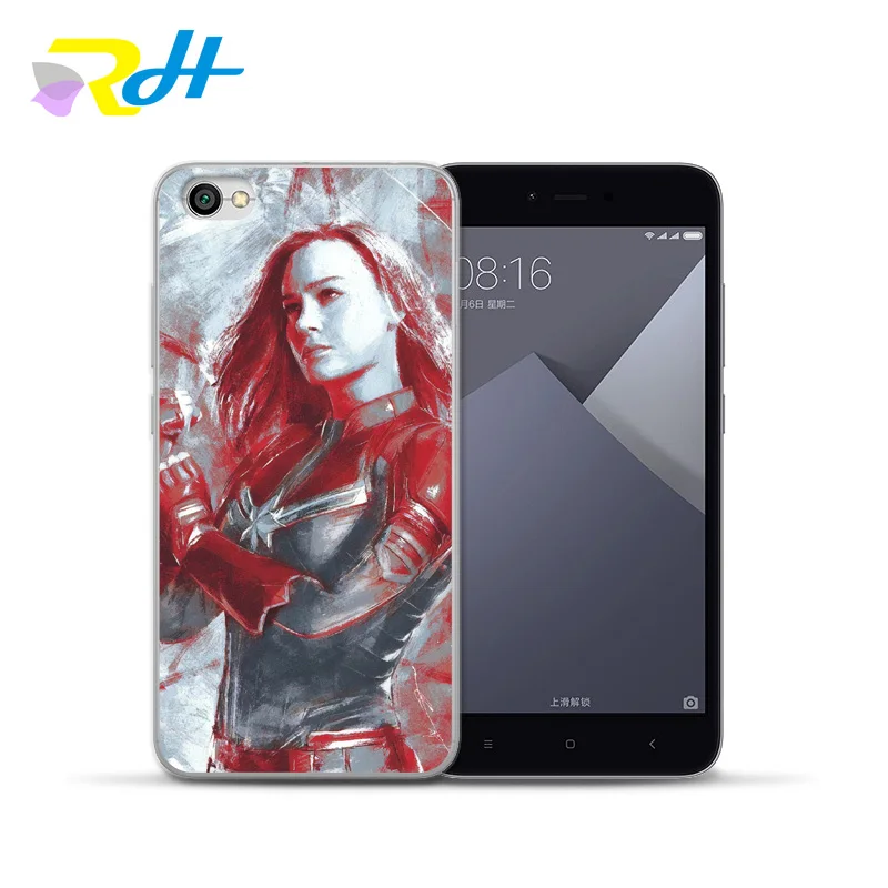 Силиконовый мягкий чехол для Redmi Coque Etui модные чехлы с капитаном Marvel xiaomi Note 4X 5A 6Pro 7