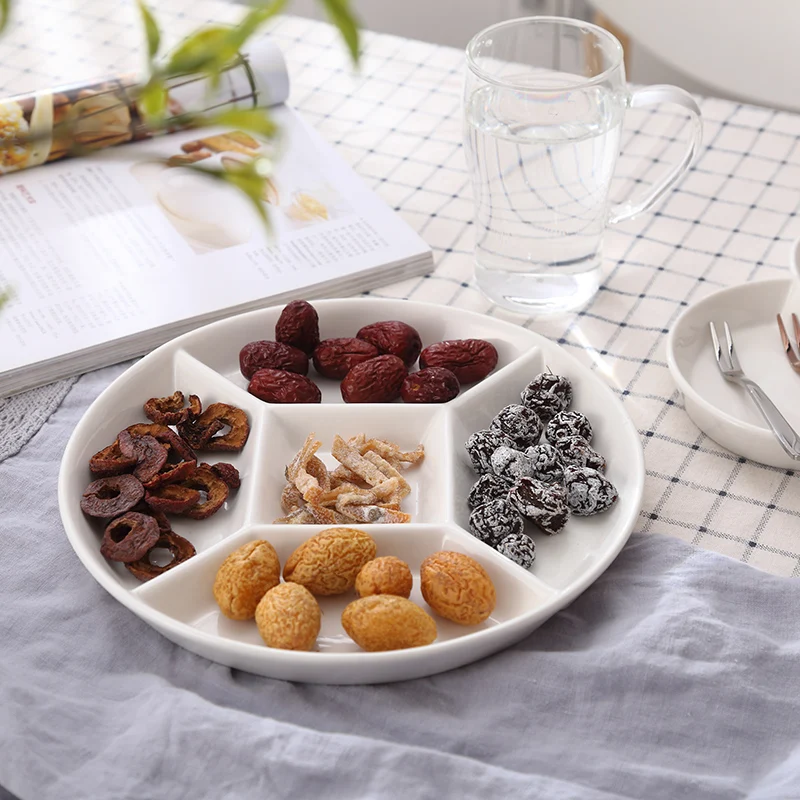 Керамическая тарелка для ресторана отеля керамическая с пятью ячейками