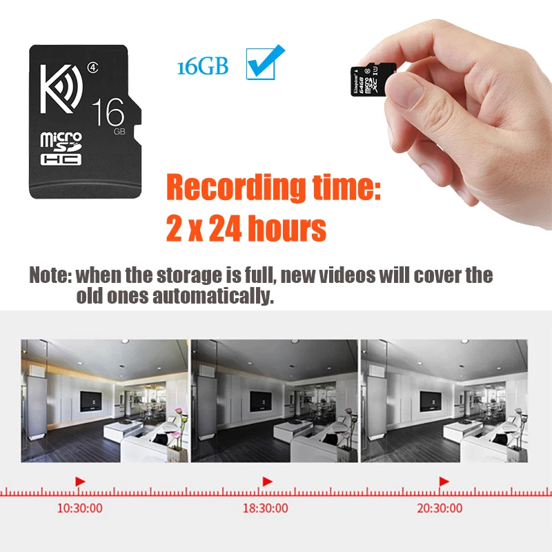 IP камера видеонаблюдения HD 720P Wi Fi с SD картой на 16 Гб|Камеры видеонаблюдения| |