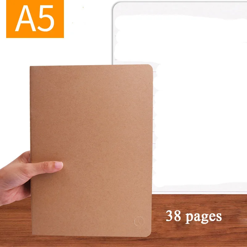 A5 blank page A5 A4 B5 38 страниц блокнот в сетку Корея Простой Творческий Ретро студентов квадратная решетка 16 32K блокнот крафт-бумаги - Цвет: A5 blank page