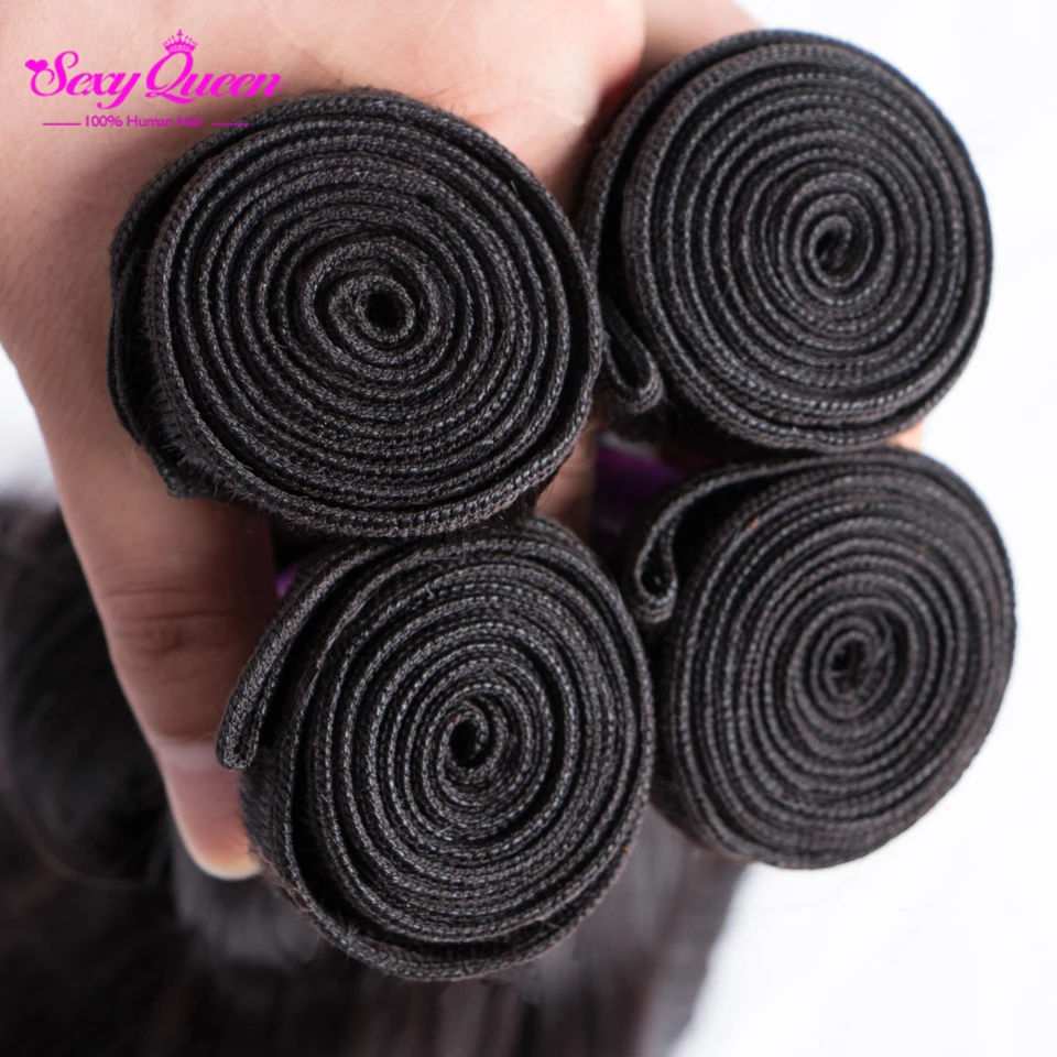 Необработанные 8А Бразильские Волосы Девственницы Объемная Волна 4 Шт. Королева