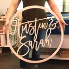 Свадебный знак с именем, индивидуальный знак с именем, знак с именем каллиграфии, Свадебный декор на стену, круговой Свадебный знак