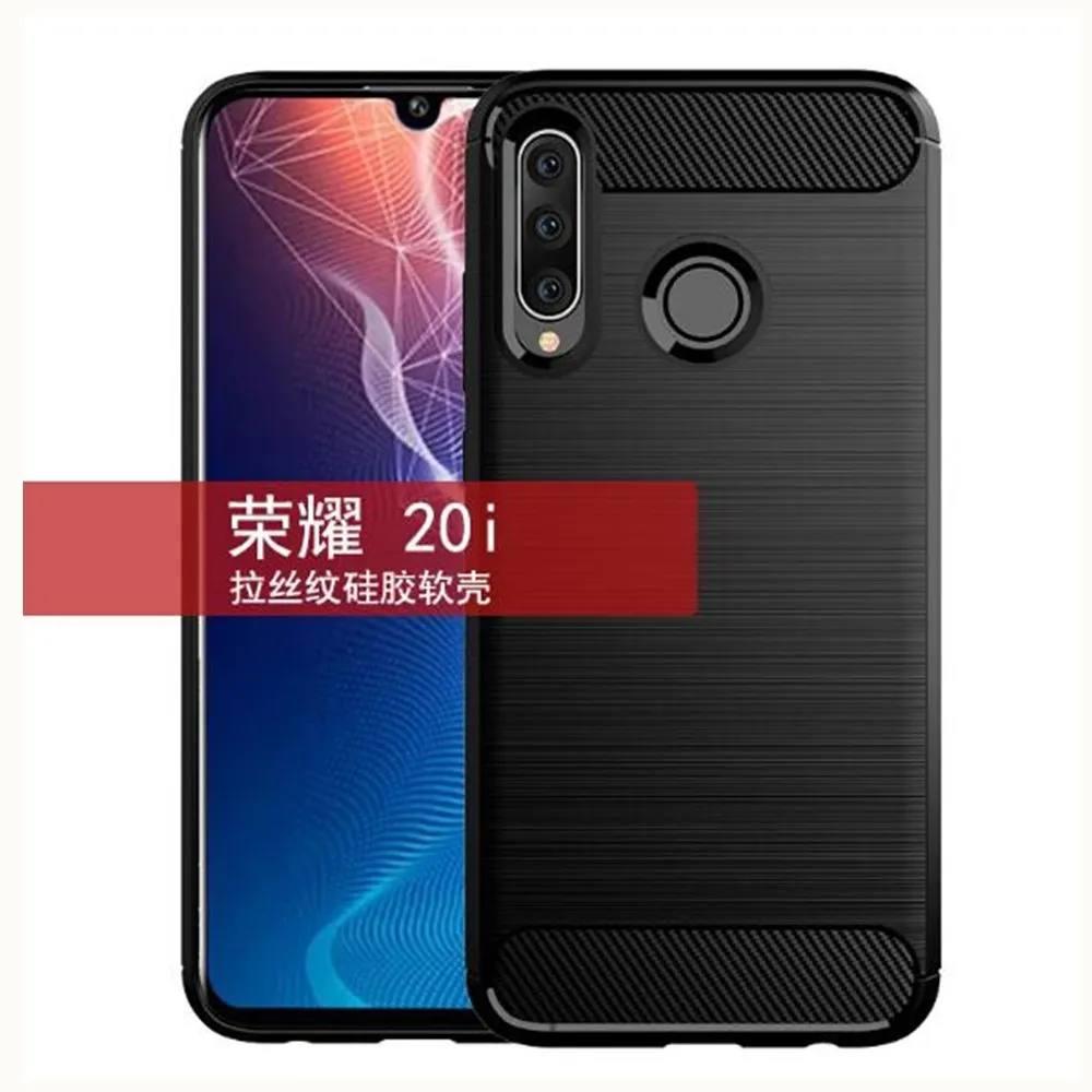 Чехол из углеродного волокна для Huawei Honor 20 Pro YAL L41 резиновый силиконовый чехол