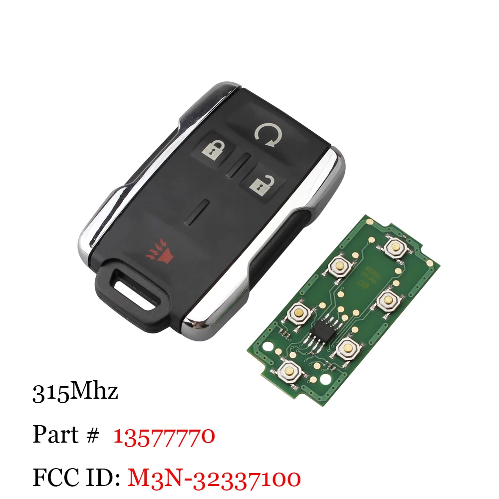 3+ 1 кнопки БЕСКЛЮЧЕВОЙ дистанционный ключ Fob вход для Chevrolet Silverado Colorado- для GMC M3N32337100 13577770 Автомобильный ключ 315 МГц