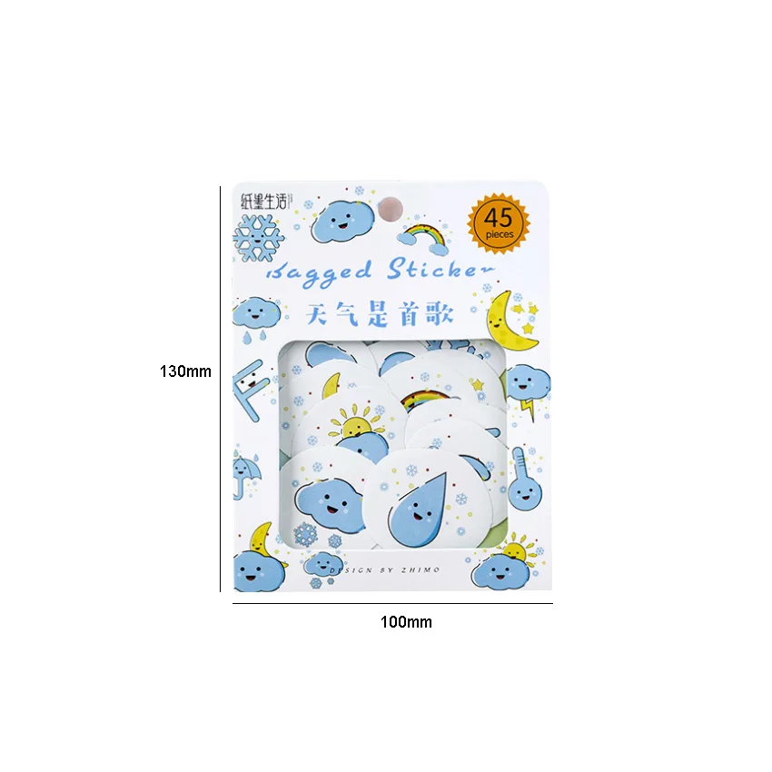 

45pcs/pack Cartoon Flowers Foods Animals Memo Stickers Pack Kawaii Planner Scrapbooking Stickers Escolar School Supplies