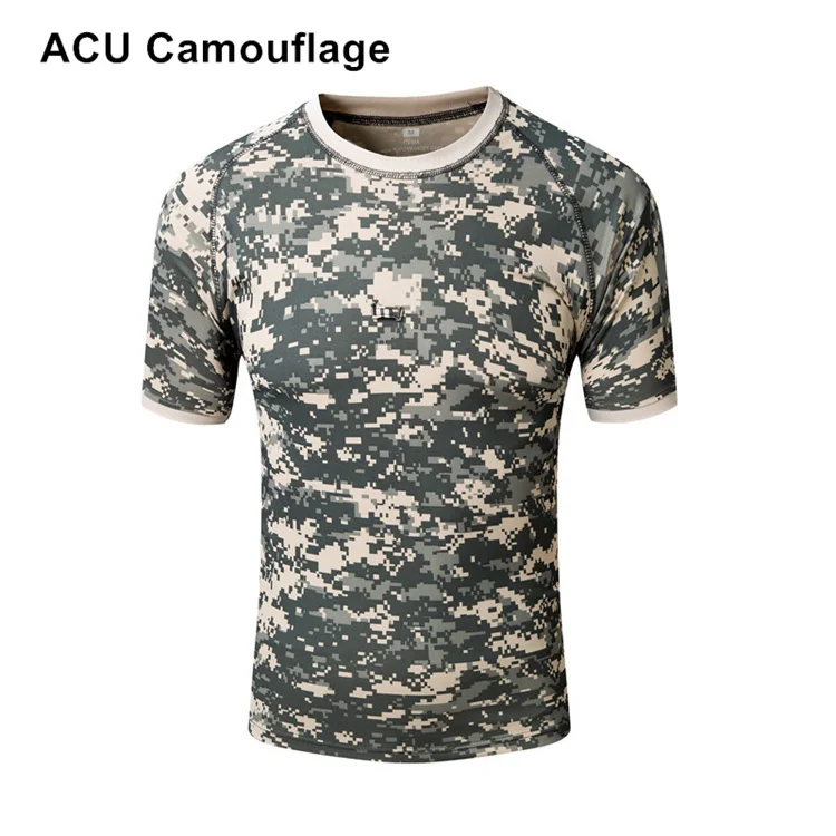 ACU Camouflage RAY GRACE летняя походная Футболка мужская быстросохнущая дышащая военный, камуфляж, Охота Футболка горная походная футболка - Цвет: ACU Camouflage