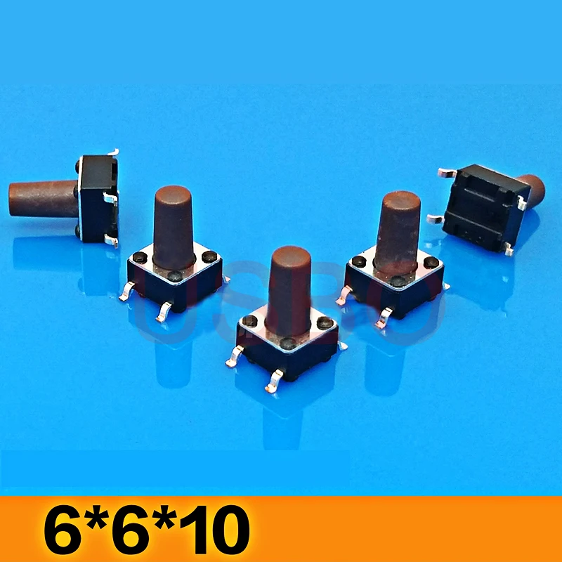 4 ножки SMT SMD Такт переключатель ручной сенсорный 6*6*10 мм красный белый зеленый