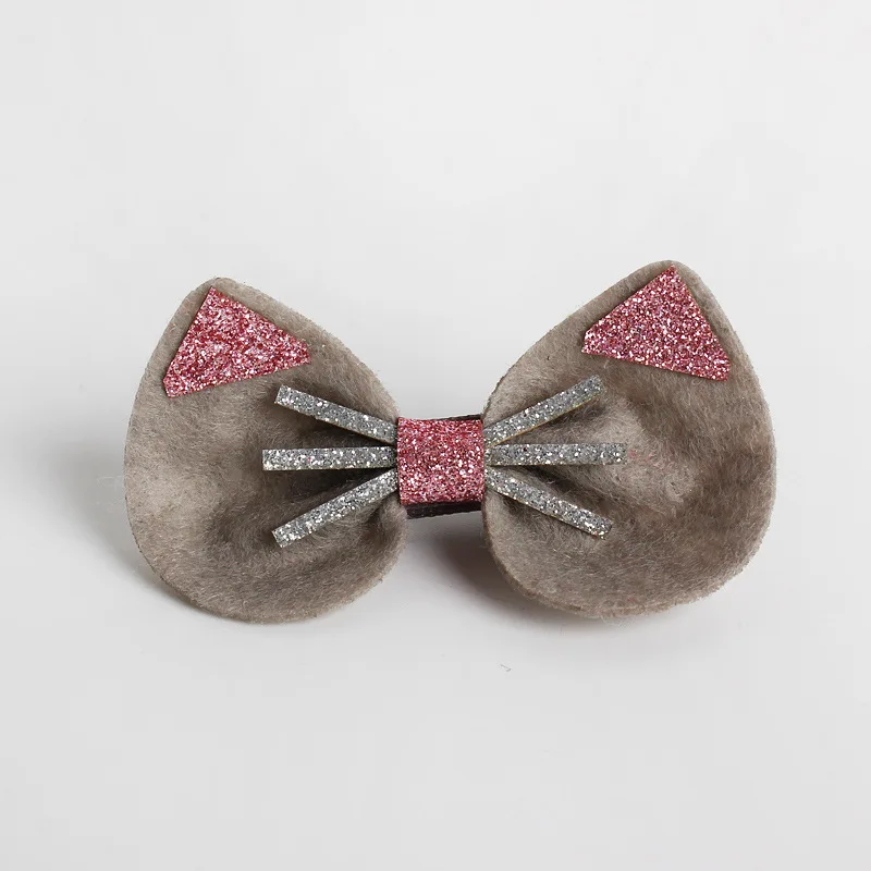 Симпатичная блестящая заколка в виде спящего кота розовая серая красная черная