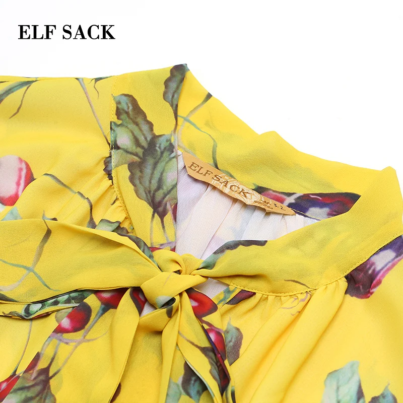 ELFSACK летнее Новое Женское платье с v образным вырезом повседневное