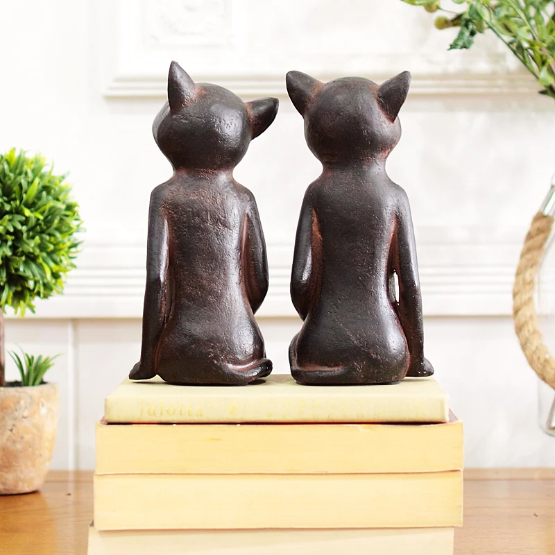 2 шт./лот деревенский ретро старый стиль ржавый Кот фигура украшения креативные